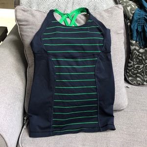 Lulumon navy and green tank